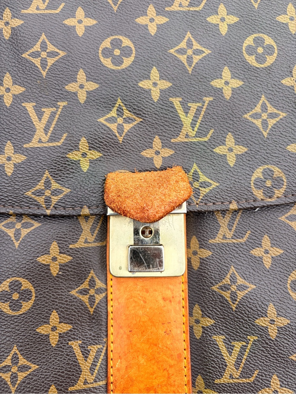 LV Brown Monogram Briefcase with Tan Leather Trim - Picture 2 of 16